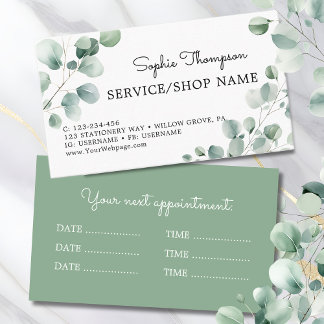 Carte De Rendez-vous Feuilles verts d'Eucalyptus