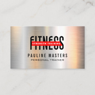 Carte De Rendez-vous Fitness Nutrition Formateur personnel Métalliq