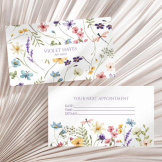 Carte De Rendez-vous Fleur Sauvage Élégante Fleur Florale Personnalisée