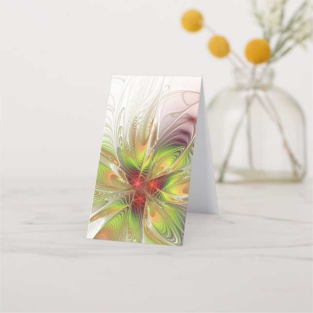 Carte De Rendez-vous Fleurs imaginaires fractales douces et tendres (Devant)