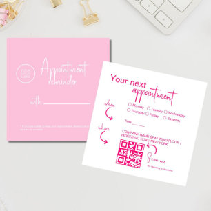 Carte De Rendez-vous Fuchsia rose Modern Beauty Salon code QR
