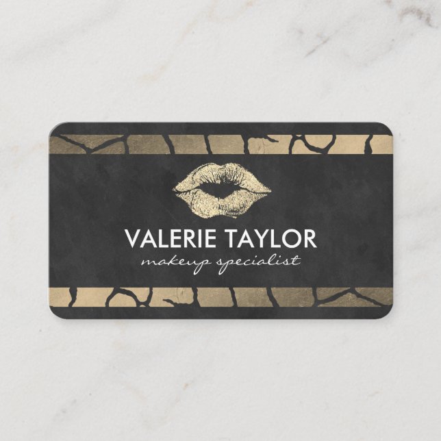Carte De Rendez-vous Gold Kiss Double Luxe Stripes Nomination (Devant)