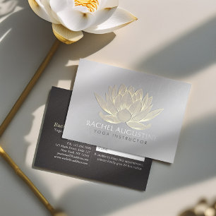 Carte De Rendez-vous Gold Lotus Yoga Méditation Instructeur Nomination