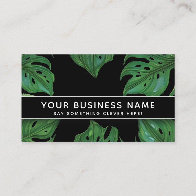 Carte De Rendez-vous Green Monstera Feuille Moderne Élégant Professionn (Devant)
