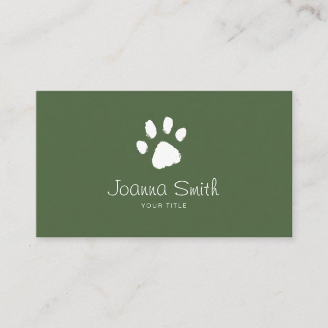 Carte De Rendez-vous Green Paw Chien Marcher Animaux de compagnie assis (Devant)