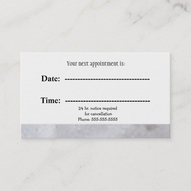 Carte De Rendez-vous Gris Rustique Minimaliste Professionnel (Devant)