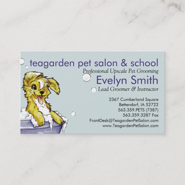 Carte De Rendez-vous Groomer de chien et d'animal familier - bain (Devant)