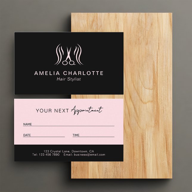 Carte De Rendez-vous Hair Stylist Appointment Card | Stylists Booking (Créateur téléchargé)