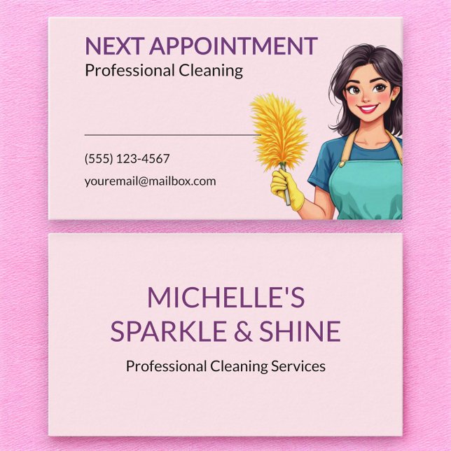 Carte De Rendez-vous House Cleaning Service Business Appointment Card (Créateur téléchargé)
