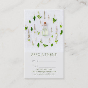 Carte De Rendez-vous huile essentielle Massage SPA Aromathérapie Rendez