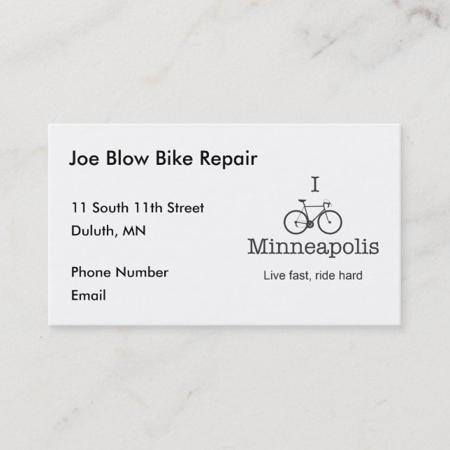Carte De Rendez-vous I Bike Minneapolis (Devant)