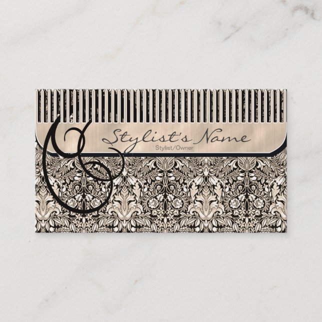Carte De Rendez-vous ID319 de Damas peigne et boucles (Devant)