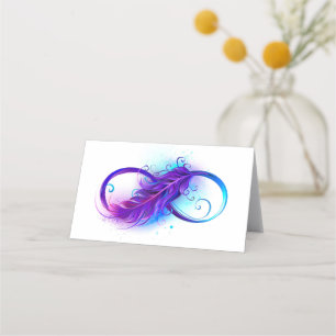Carte De Rendez-vous Infinity with Purple Feather