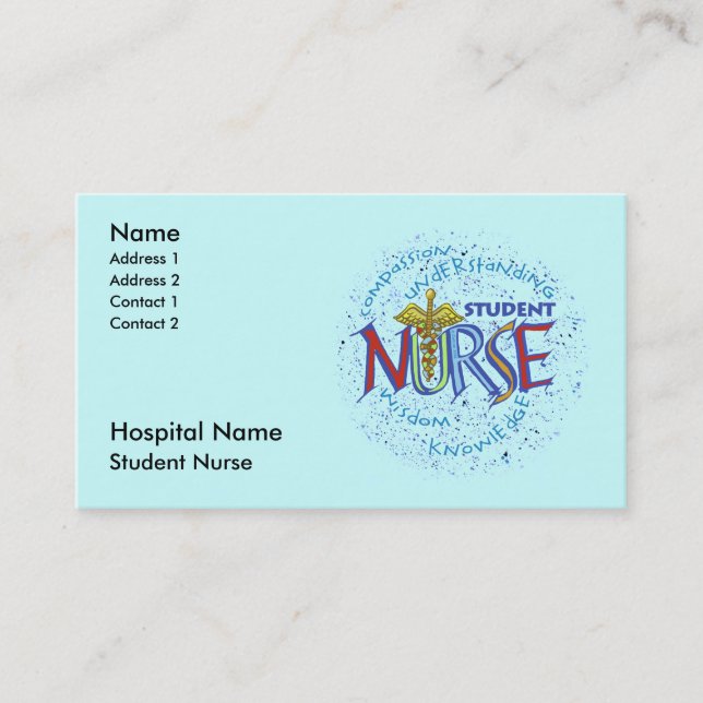 Carte De Rendez-vous Infirmière étudiante Motto (Devant)