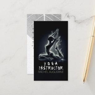 Carte De Rendez-vous Instructeur de Yoga Reiki Pose King Pigeon à une j