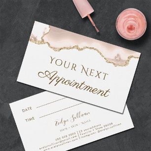 Carte de rendez-vous ivoire Blush Agate