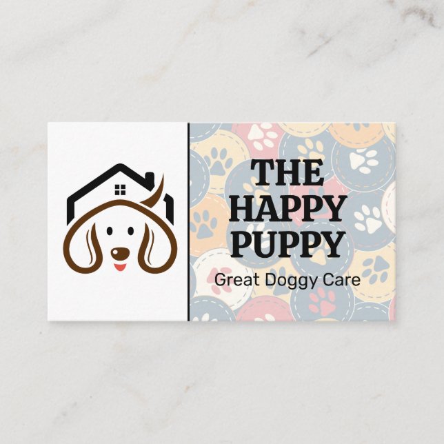 Carte De Rendez-vous Joli Chiot | Chien Paws | Entretien avec les anima (Devant)