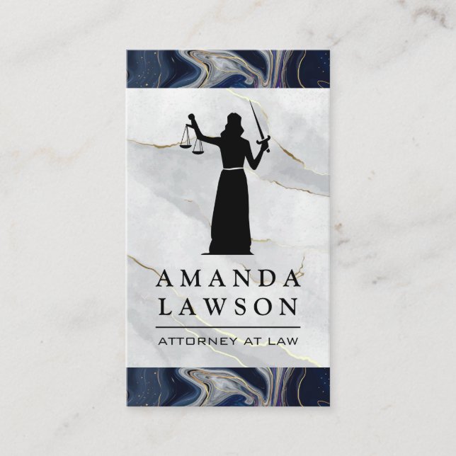 Carte De Rendez-vous Justice aveugle | Marbre | Droit (Devant)