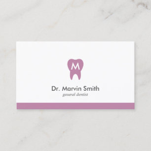 Carte De Rendez-vous L Purple Dentiste Monogramme Dentaire dentaire Ren