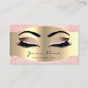 Carte De Rendez-vous La mèche rose de maquilleur d'or de Faux