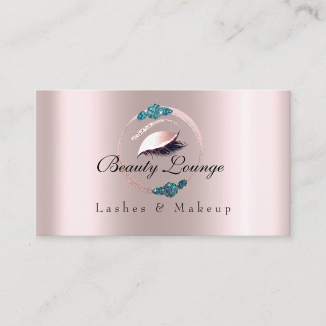 Carte De Rendez-vous Lashes Extension Maquillage Artiste Blue Floral Ro (Devant)
