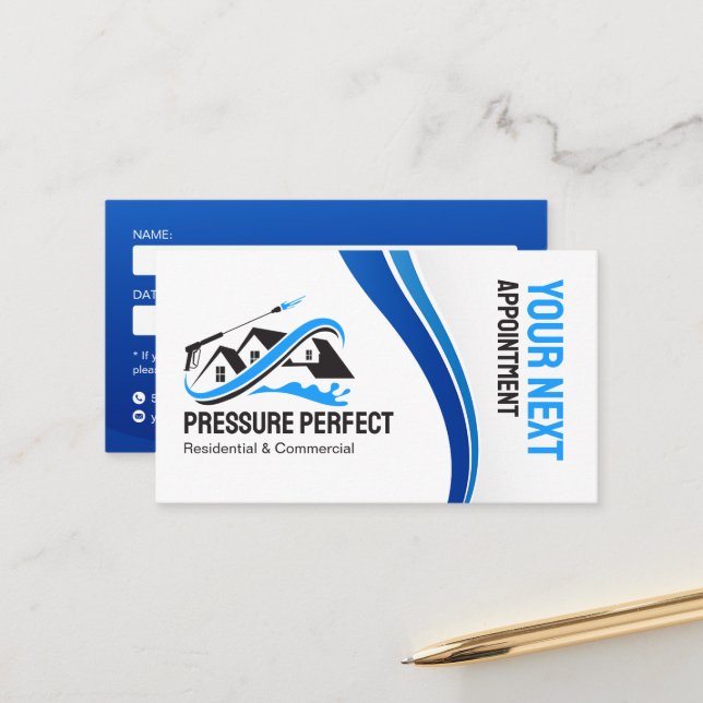 Carte De Rendez-vous Lavage de pression professionnel et nettoyage de l (Devant/Arrière en situation)