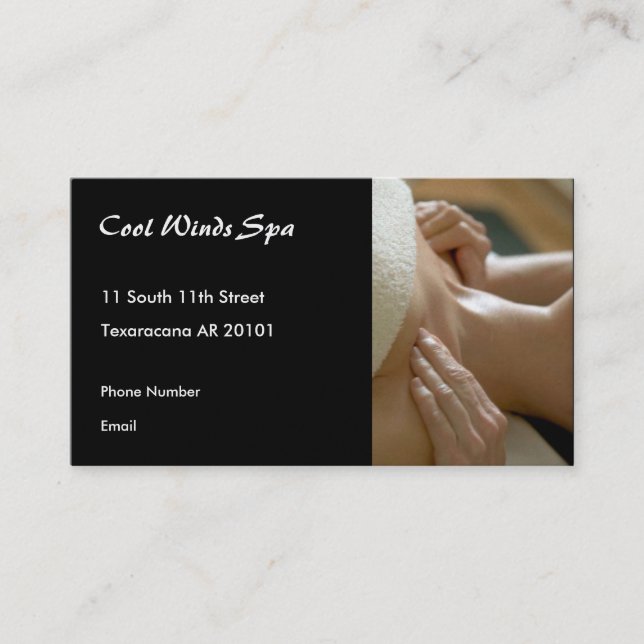 Carte De Rendez-vous Le massage remet la photo (Devant)