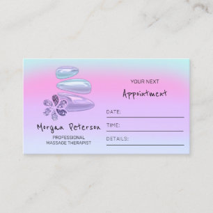 Carte De Rendez-vous Le Spa de massage Wellness Logo de pierre à fleur