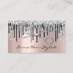 Carte De Rendez-vous Lecteurs Styliste de Rose à ciseaux gris argenté H