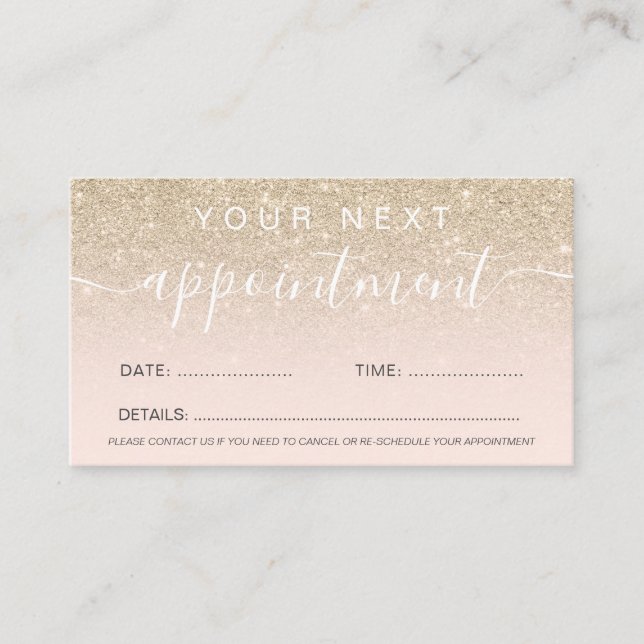 Carte De Rendez-vous Les parties scintillantes légères modernes d'or (Devant)