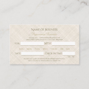 Carte De Rendez-vous Linge de lit simple beige élégant Script Nominatio