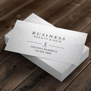 Carte De Rendez-vous Liste de cheveux Elégant salon d'argent Rendez-vou