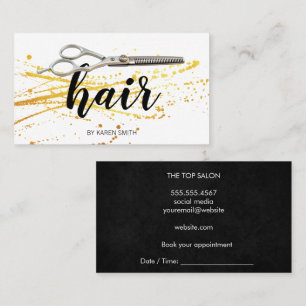 Carte De Rendez-vous Liste des ciseaux pour cheveux   Salon de coiffure
