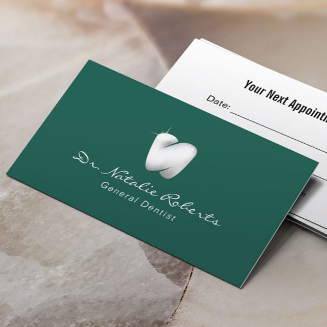 Carte De Rendez-vous Logo dentaire moderne Dentiste Turquoise élégant (Créateur téléchargé)
