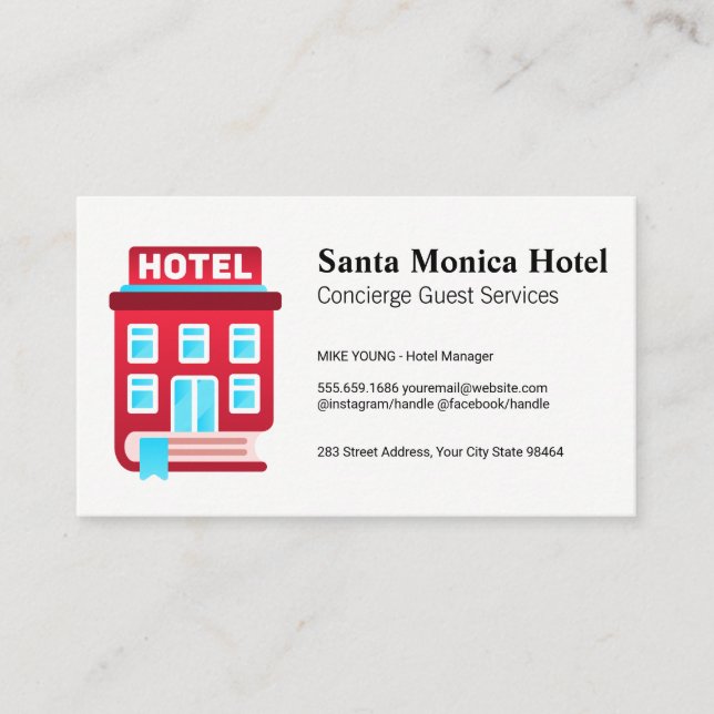Carte De Rendez-vous Logo du guide du livre d'hôtel (Devant)