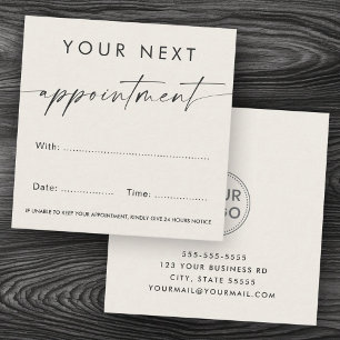 Carte De Rendez-vous Logo personnalisé manuscrit clair brun brun