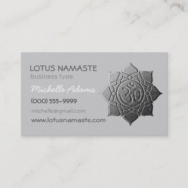 Carte De Rendez-vous Lotus Namaste OM (Aum) (Devant)