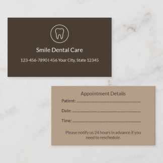 Carte De Rendez-vous Luxury Dental Appointment Card | Clinic Reminder