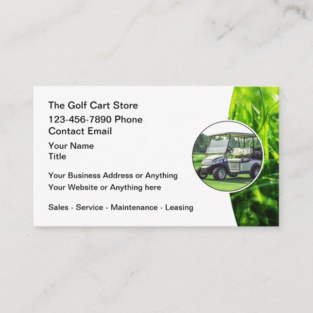 Carte De Rendez-vous Magasin de services de panier de golf cool (Devant)