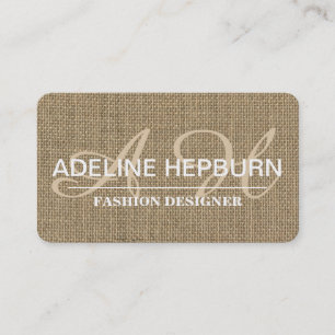 Carte De Rendez-vous Magnifique, Vintage Burlap Nomination Monogramme