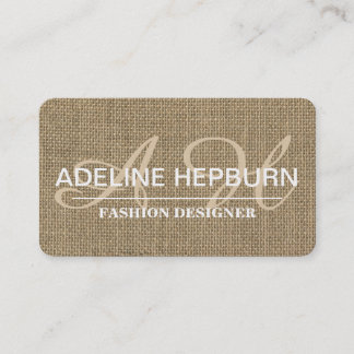 Carte De Rendez-vous Magnifique, Vintage Burlap Nomination Monogramme