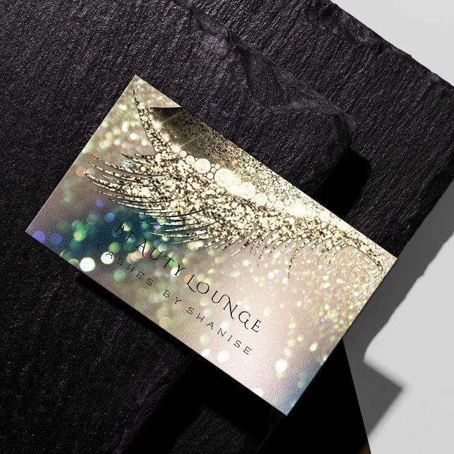 Carte De Rendez-vous Maquillage Artiste Événement Eyelash Spark Gold Pa (Créateur téléchargé)