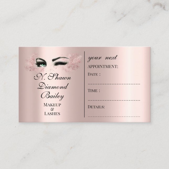 Carte de rendez-vous maquillage Artiste Lashes Bro (Devant)