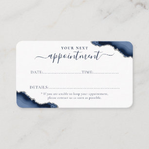 Carte De Rendez-vous Marine Blue Silver Agate Parties scintillant Spark