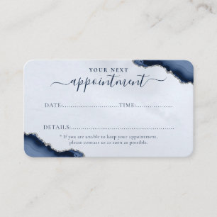 Carte De Rendez-vous Marine Blue Silver Agate Parties scintillant Spark