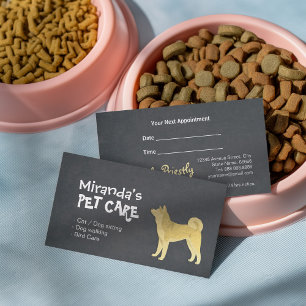 Carte De Rendez-vous Marionnettes en or Akita Inu / Shiba Inu voiture p