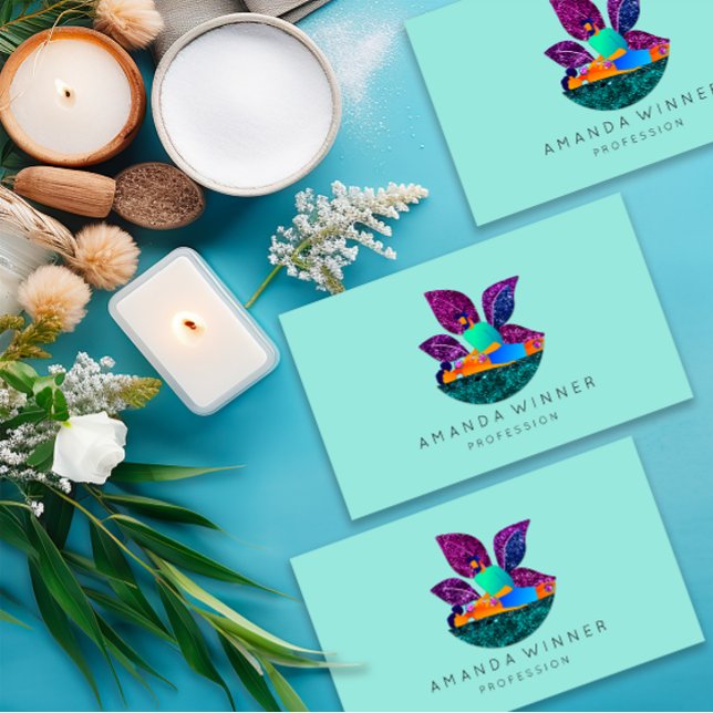 Carte De Rendez-vous Massage Spa Wellness Custom Logo Lotus Mint (SPA BEAUTY BY FLORENCEK)