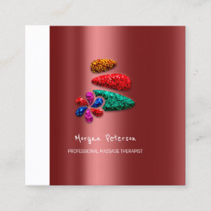 Carte De Rendez-vous Massage Spa Wellness Floral Stone Logo Bourgogne