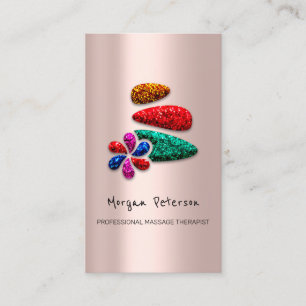 Carte De Rendez-vous Massage Spa Wellness Floral Stone Rose de logo