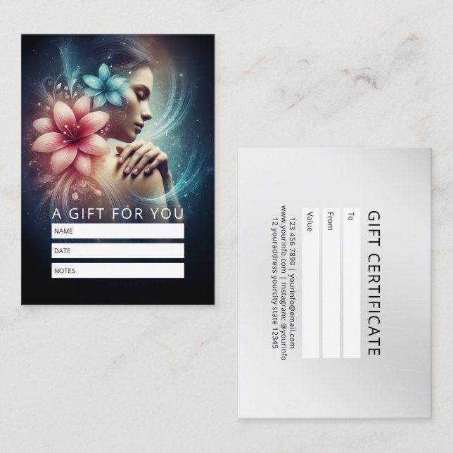Carte De Rendez-vous Massage Thérapie Guérison Mains Énergie Spa Bien-ê (Devant / Derrière)